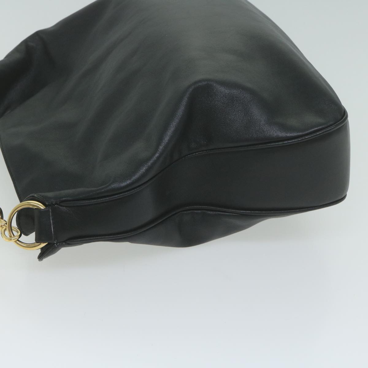 GUCCI Bamboo Hand Bag Leather 2way Black 001 1577  10189