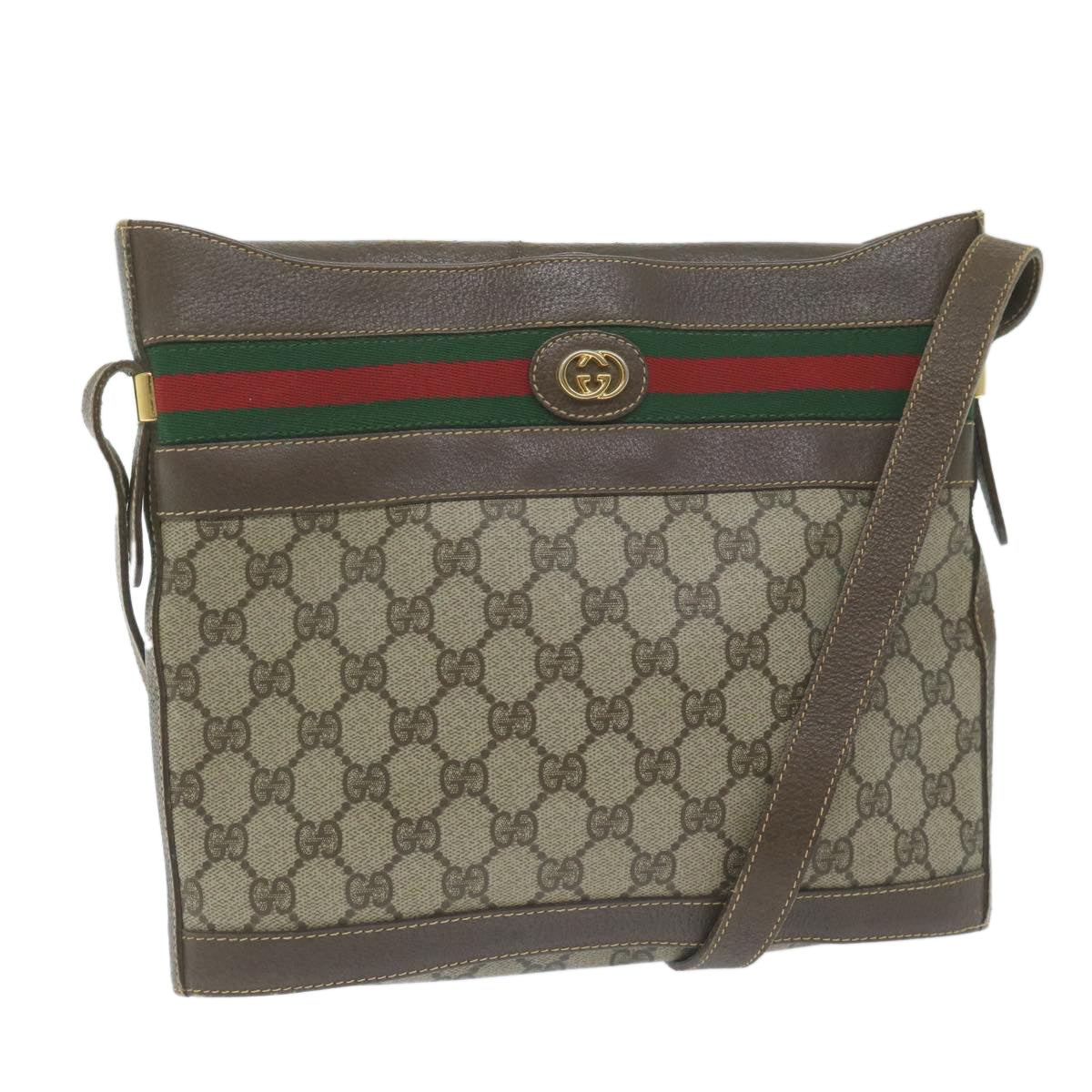 GUCCI GG Supreme Web Sherry Line Shoulder Bag Beige 001 110 0938  10198