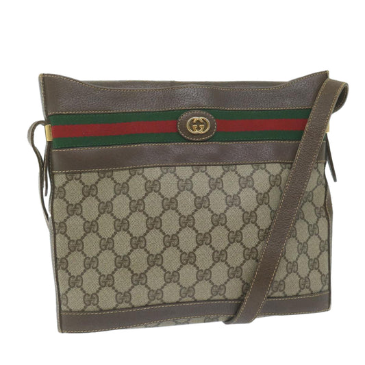 GUCCI GG Supreme Web Sherry Line Shoulder Bag Beige 001 110 0938  10198