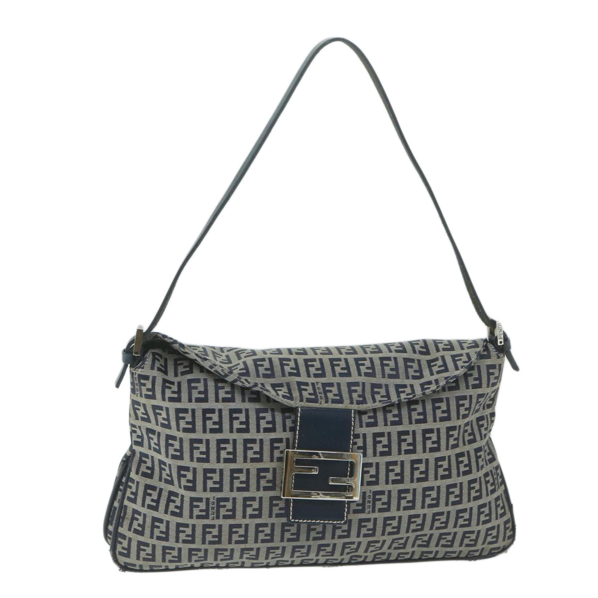 Luxury FendiZucchino Canvas Mamma Baguette Shoulder Bag Navyyk10215