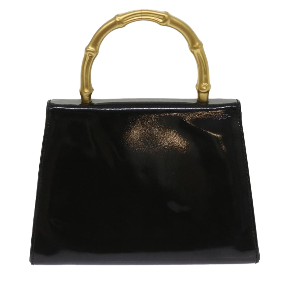 GUCCI Bamboo Hand Bag Patent leather Black 005 781 0265  10239