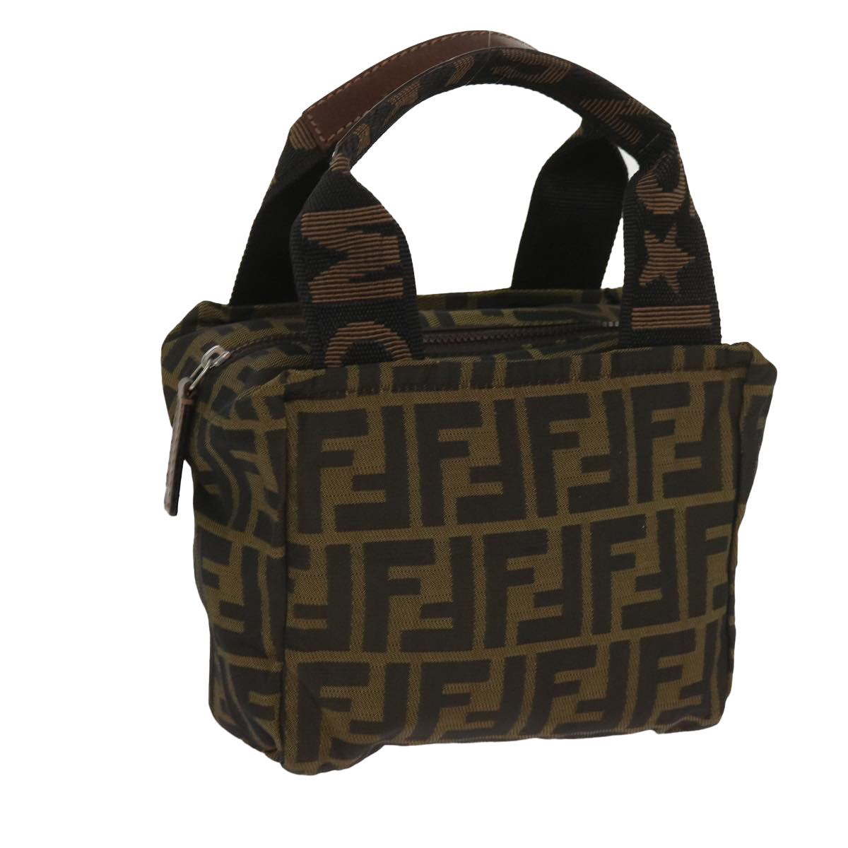 Luxury FendiZucca Canvas Hand Bag Nylon Brownyk10269