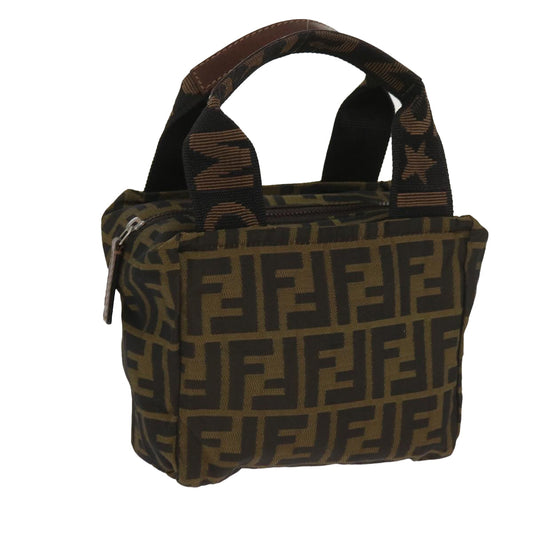Luxury FendiZucca Canvas Hand Bag Nylon Brownyk10269