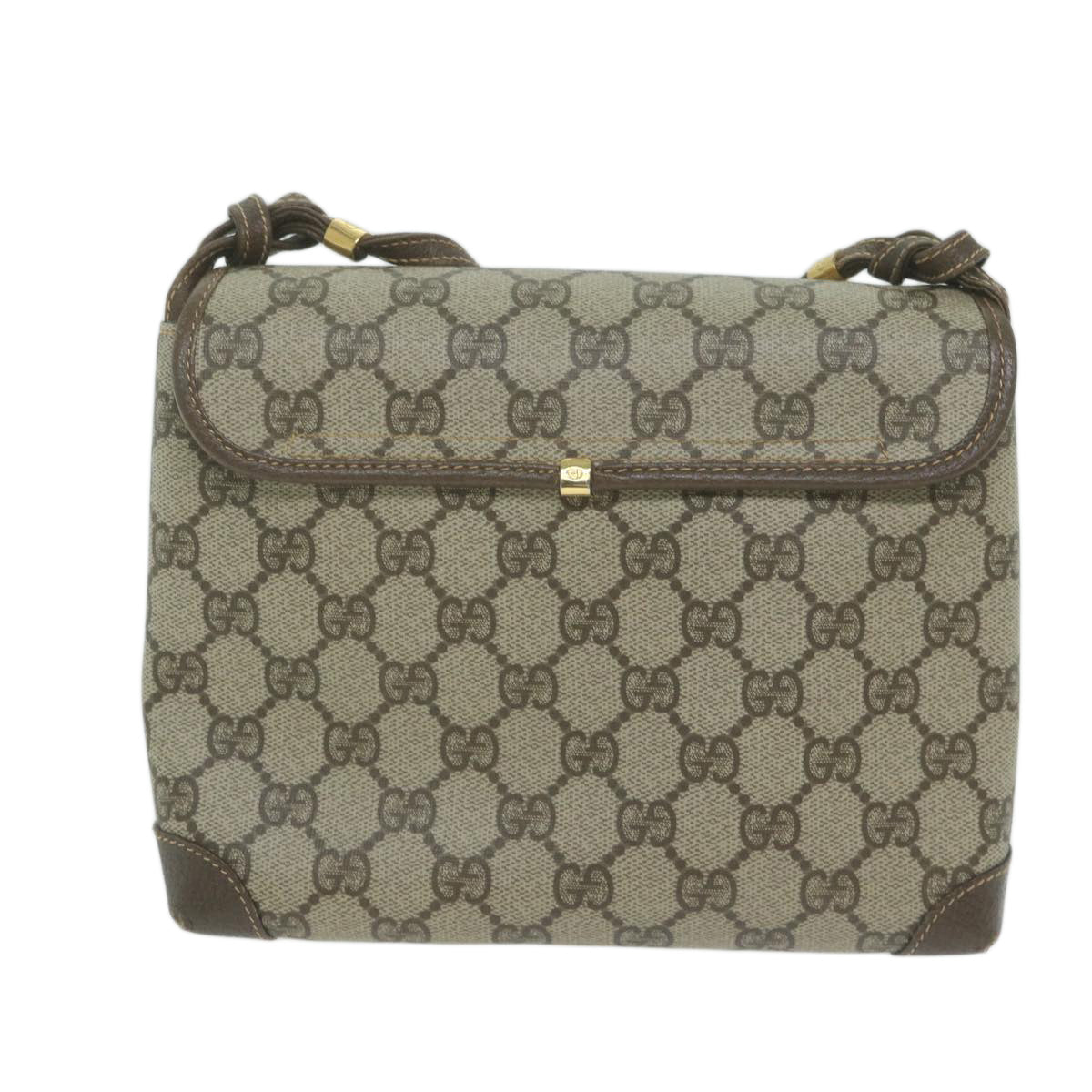 GUCCI GG Canvas Shoulder Bag PVC Beige Brown  10279
