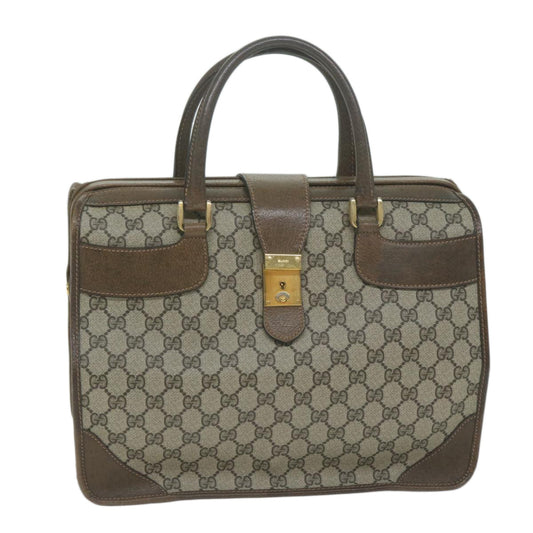 GUCCI GG Canvas Hand Bag PVC Beige Brown  10285
