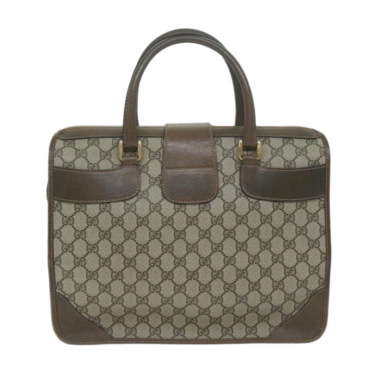 GUCCI GG Canvas Hand Bag PVC Beige Brown  10285