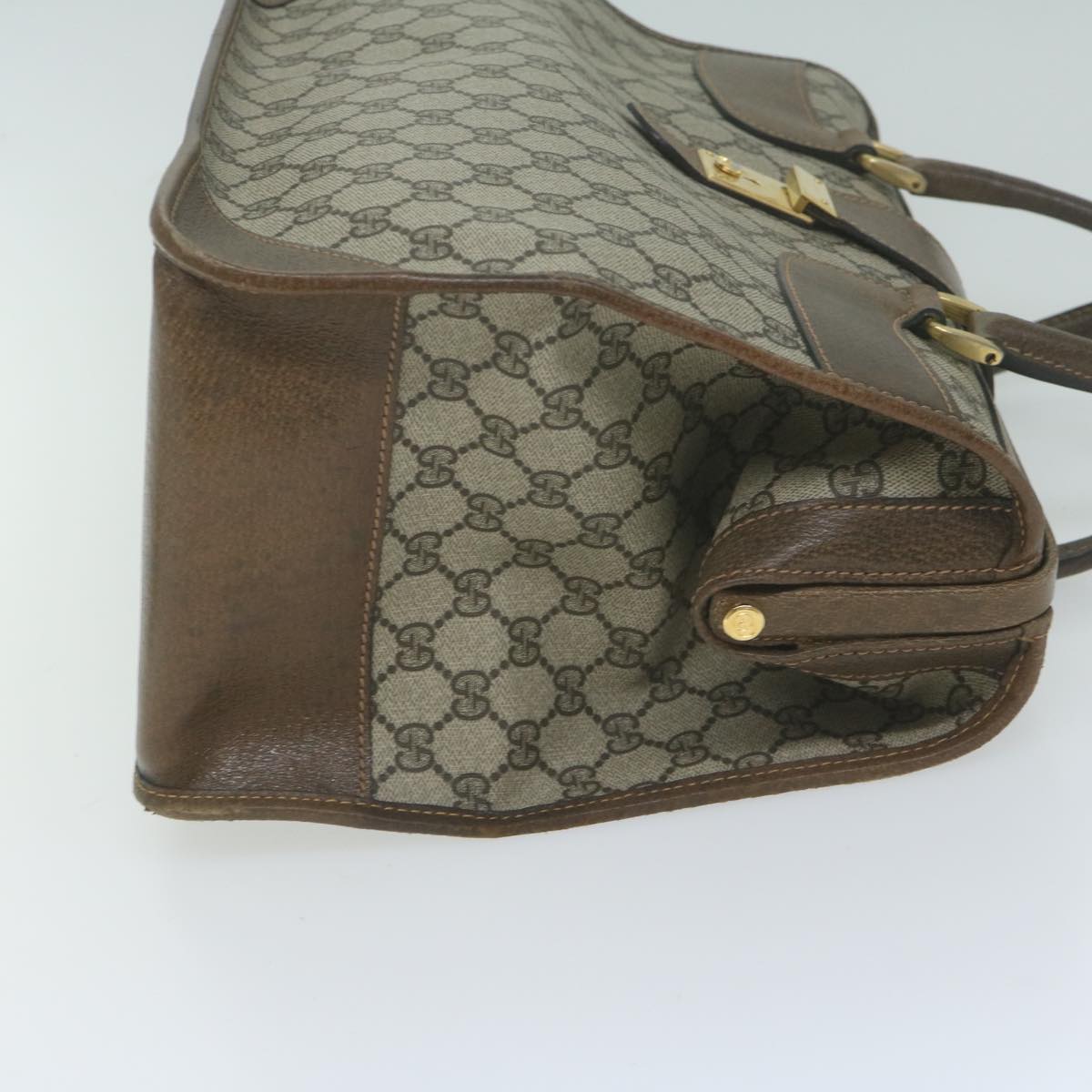 GUCCI GG Canvas Hand Bag PVC Beige Brown  10285