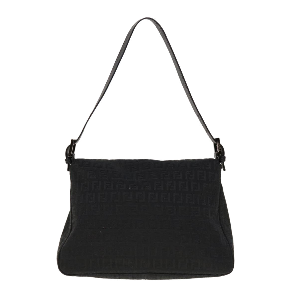 Luxury FendiZucchino Canvas Mamma Baguette Shoulder Bag Blackyk10291