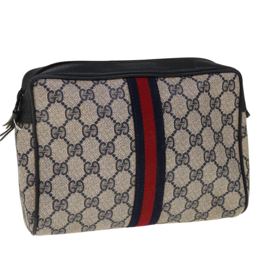 GUCCI GG Supreme Sherry Line Clutch Bag Red Navy 63 01 012  10298