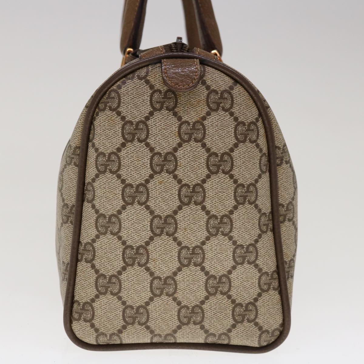 GUCCI GG Canvas Web Sherry Line Boston Bag PVC Beige Red 58 02 006  10299