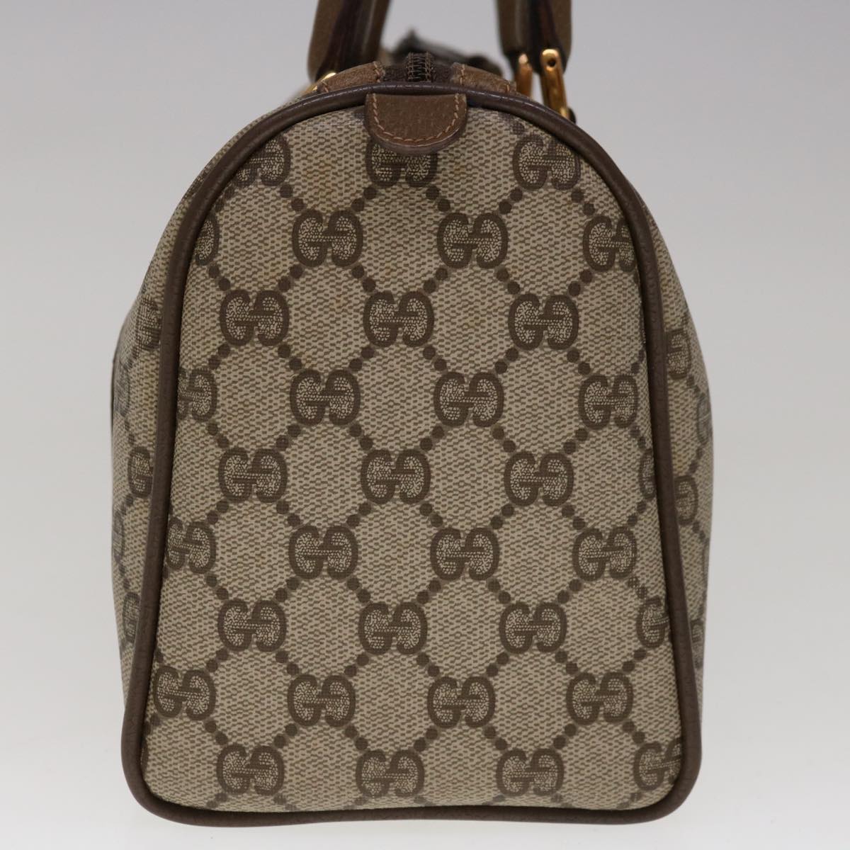 GUCCI GG Canvas Web Sherry Line Boston Bag PVC Beige Red 58 02 006  10299