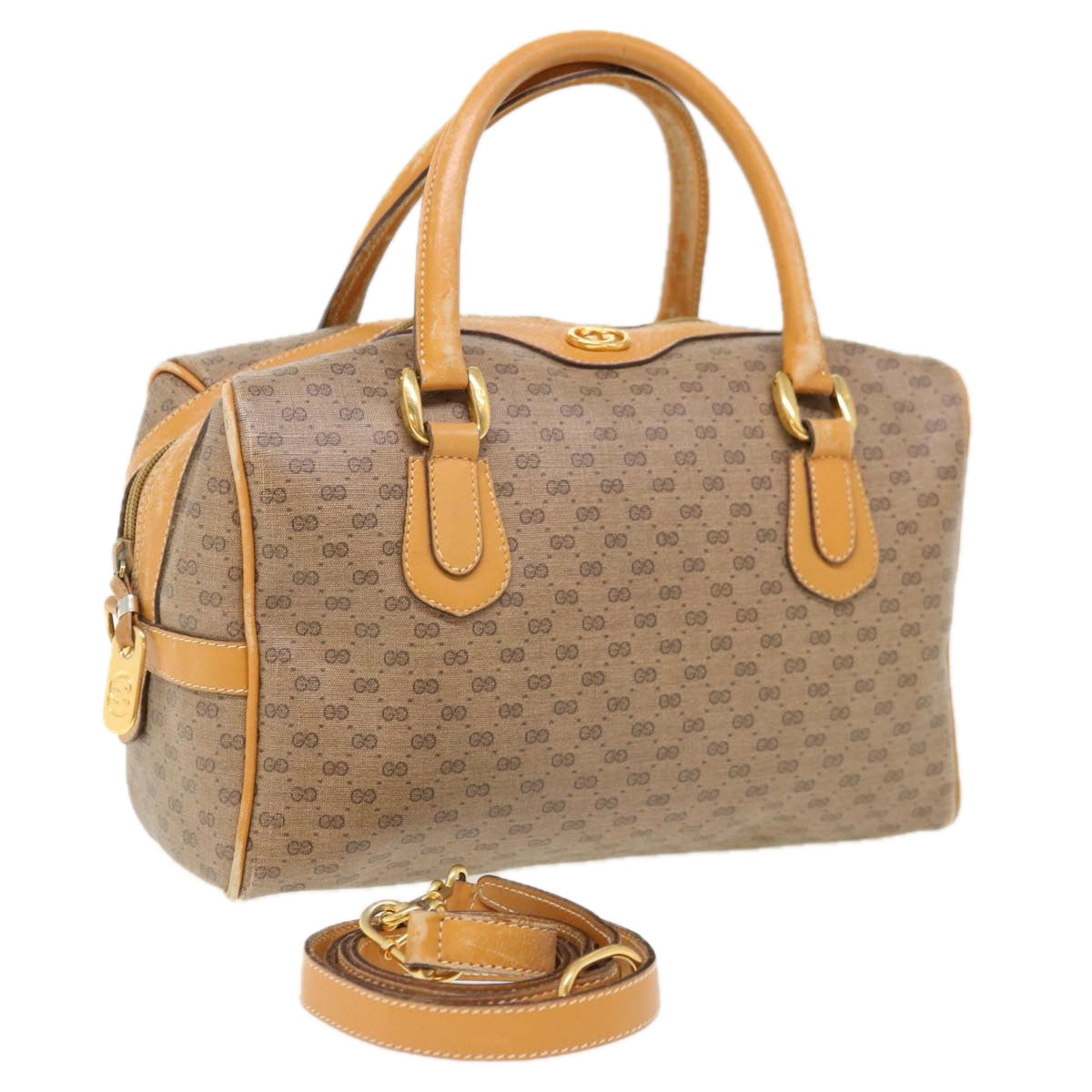 GUCCI Micro GG Supreme Hand Bag PVC Leather Beige 002 58 4422  10311