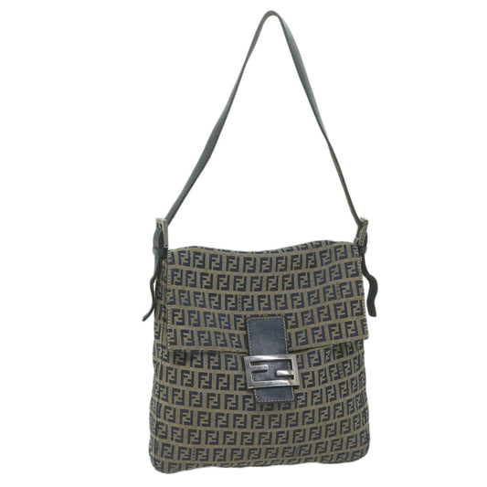 Luxury FendiZucchino Canvas Mamma Baguette Shoulder Bag Navyyk10314
