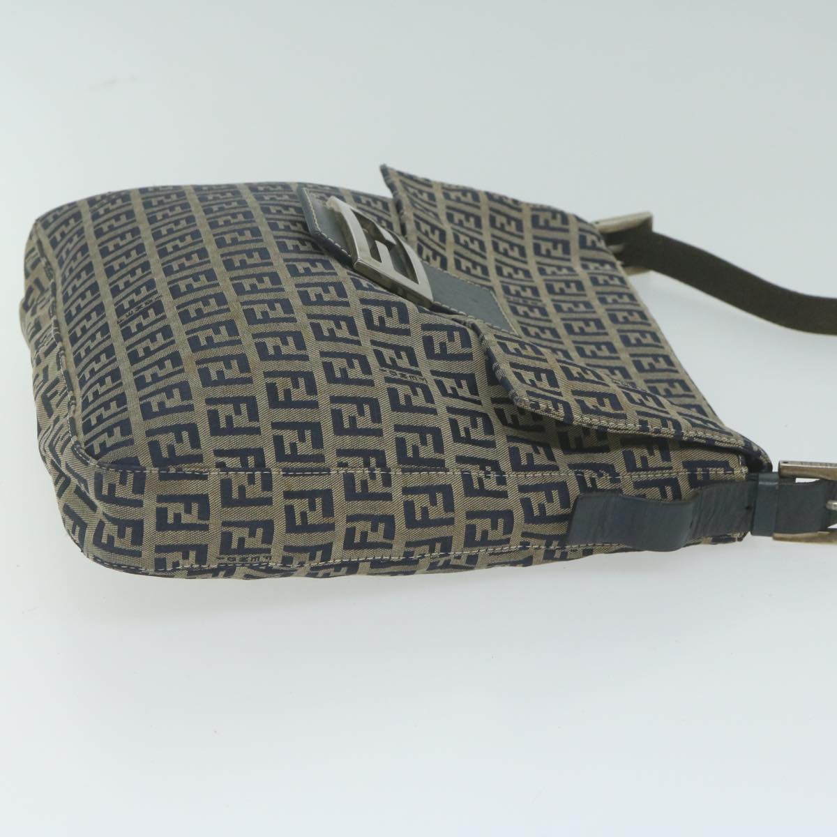 Luxury FendiZucchino Canvas Mamma Baguette Shoulder Bag Navyyk10314