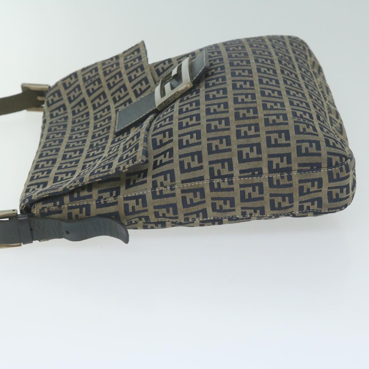 Luxury FendiZucchino Canvas Mamma Baguette Shoulder Bag Navyyk10314