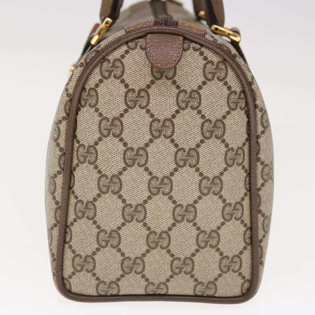 GUCCI GG Canvas Web Sherry Line Boston Bag PVC Beige Red 116 02 006  10327