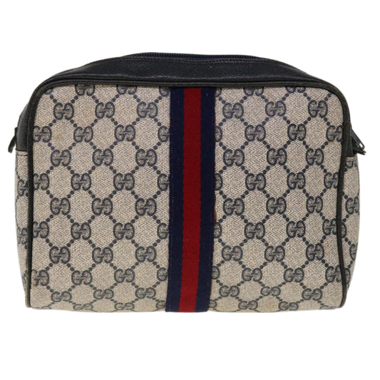 GUCCI GG Supreme Sherry Line Clutch Bag Red Navy 27 004 998  10330