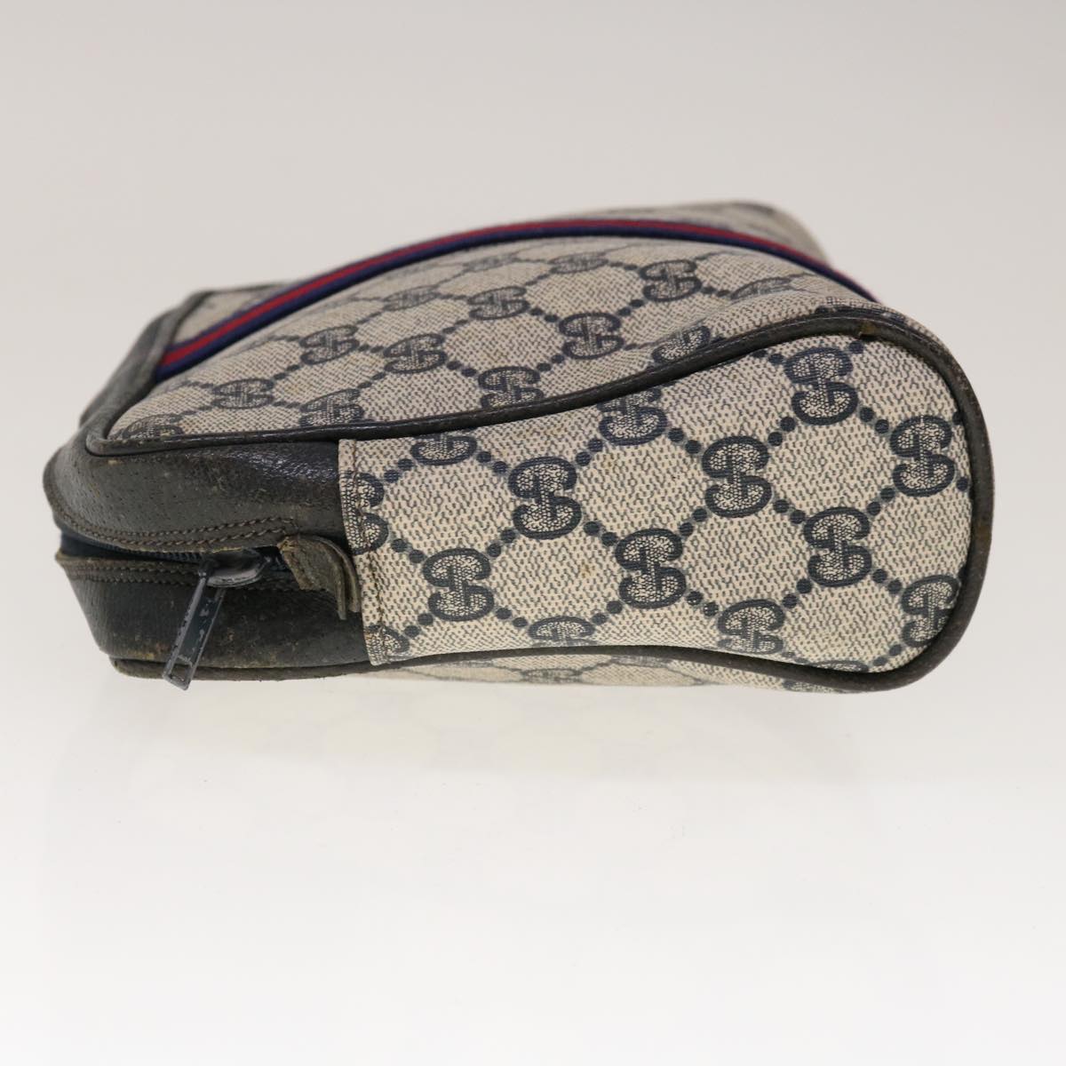 GUCCI GG Supreme Sherry Line Clutch Bag Red Navy 27 004 998  10330