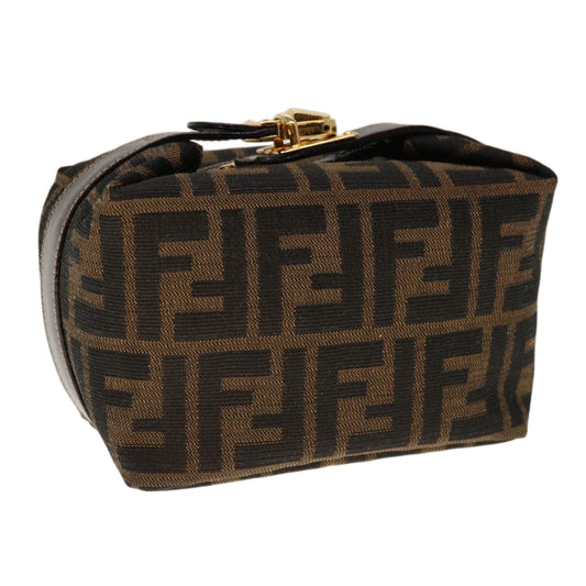 Luxury FendiZucca Canvas Hand Pouch Brown Blackyk10361