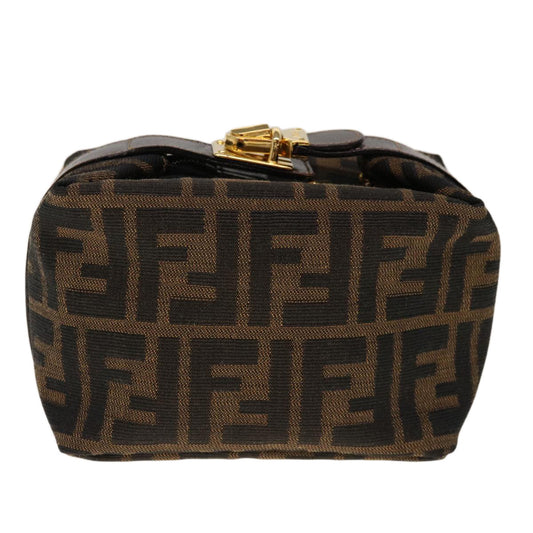Luxury FendiZucca Canvas Hand Pouch Brown Blackyk10361