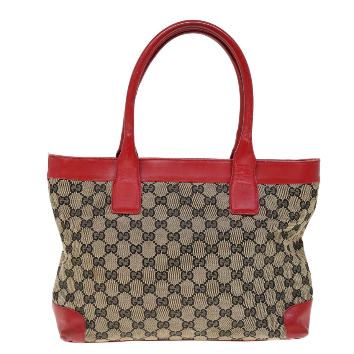 GUCCI GG Canvas Tote Bag Beige Red 002 1119  10381