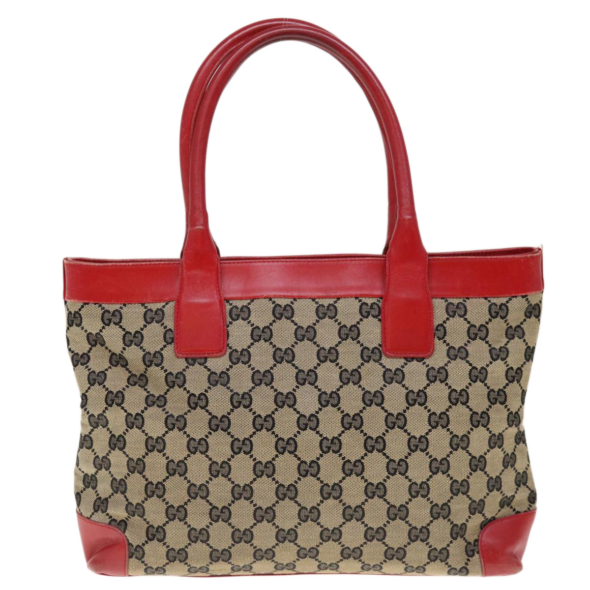 GUCCI GG Canvas Tote Bag Beige Red 002 1119  10381