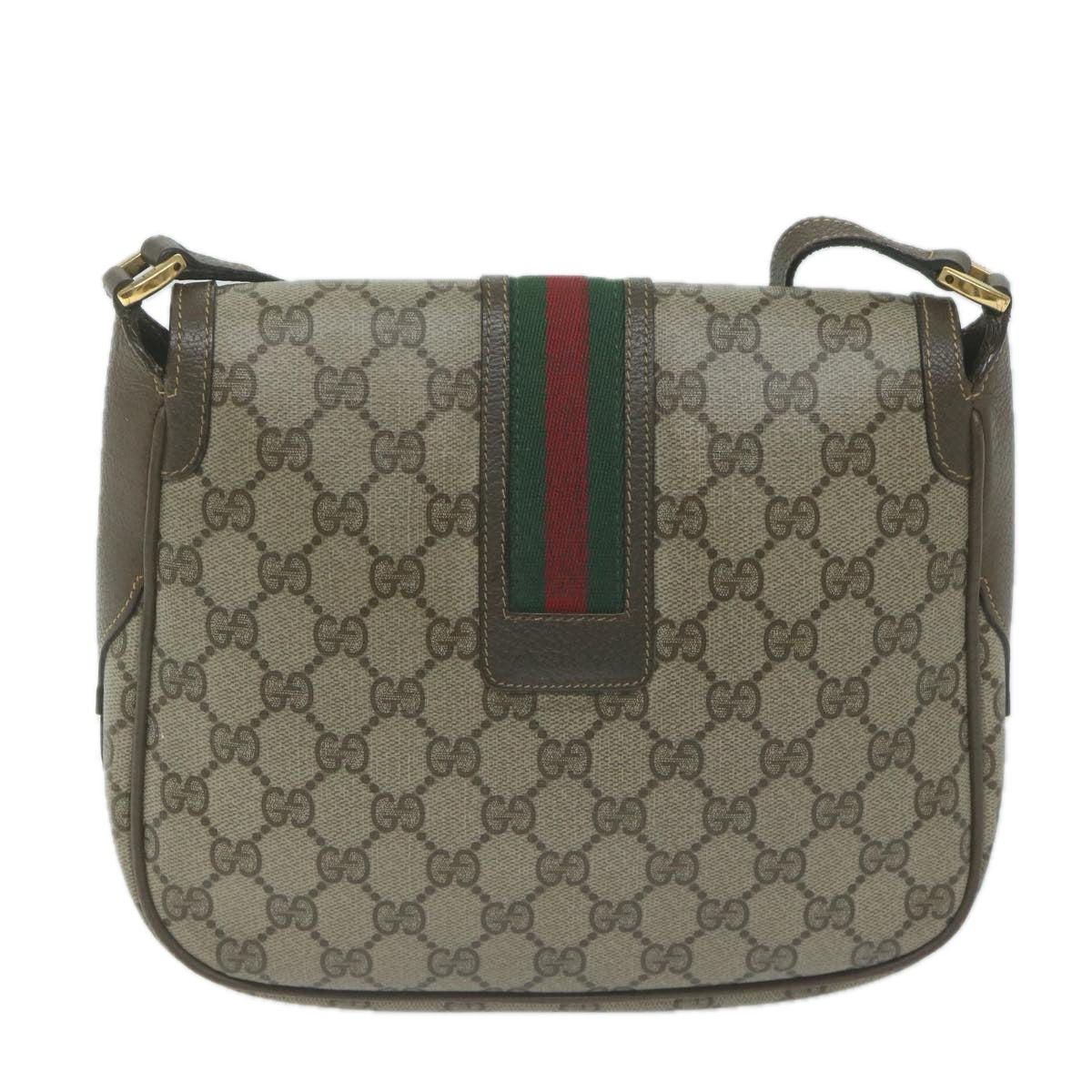 GUCCI GG Supreme Web Sherry Line Shoulder Bag Beige 001 115 0914  10382