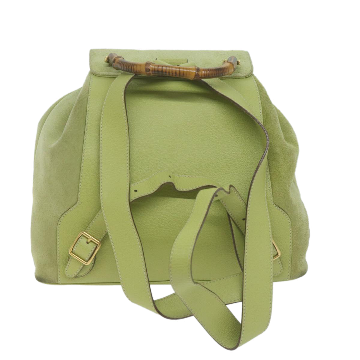 GUCCI Bamboo Backpack Suede Green 0032058  10447
