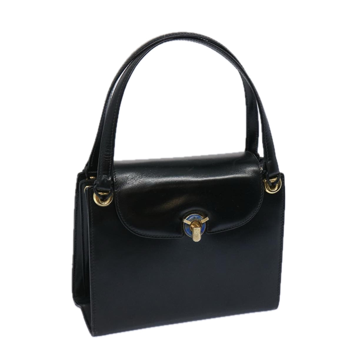 GUCCI Hand Bag Leather Black  10459