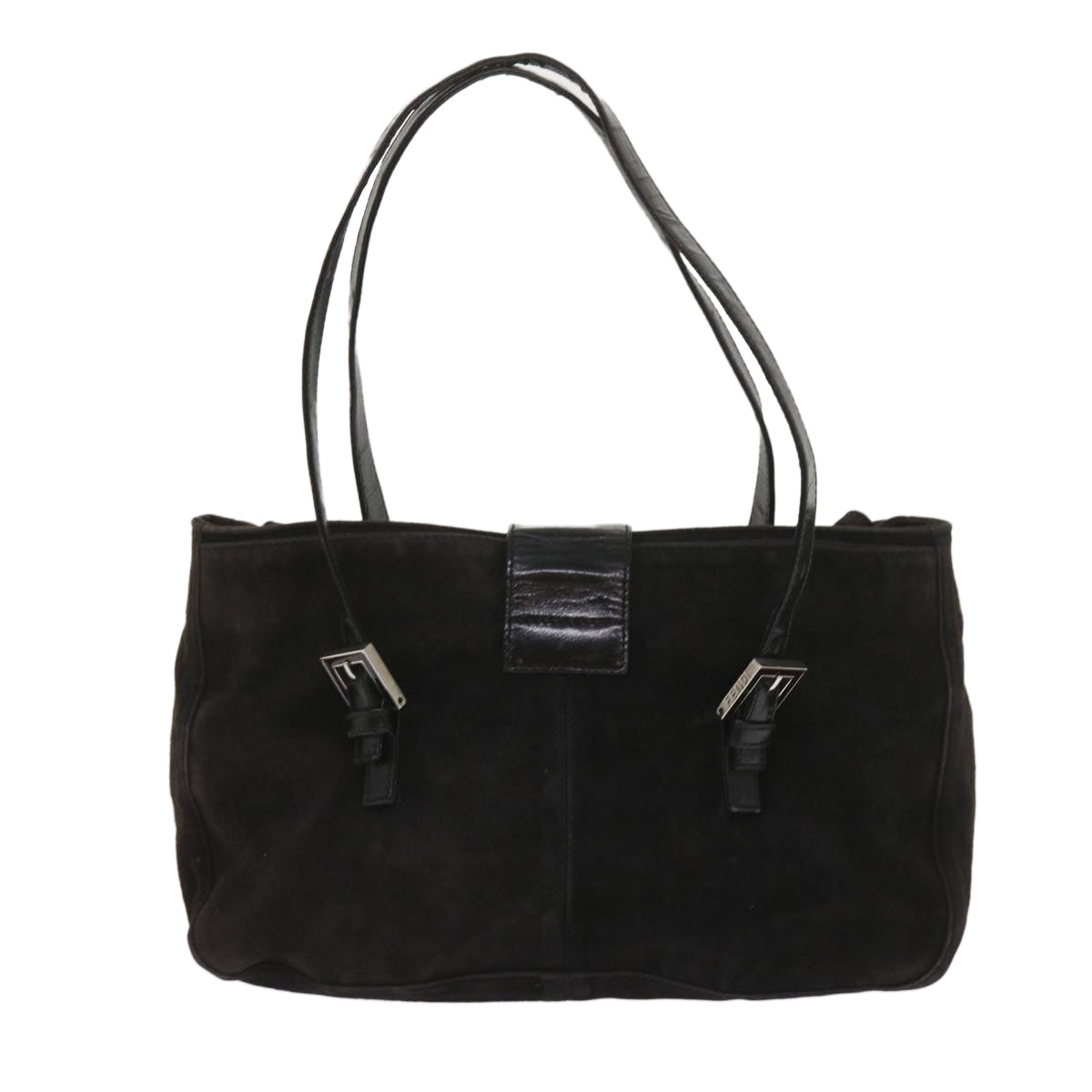 Luxury FendiShoulder Bag Suede Blackyk10461