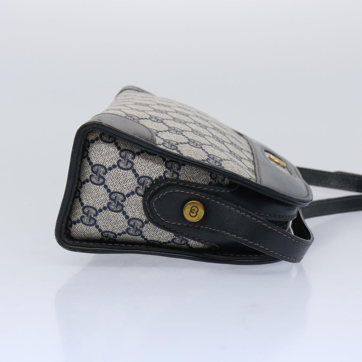 GUCCI GG Canvas Shoulder Bag PVC Navy  10467
