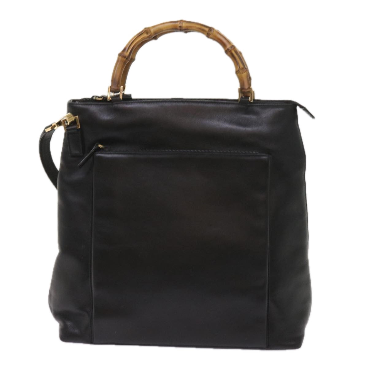 GUCCI Bamboo Shoulder Bag Leather 2way Black  10514
