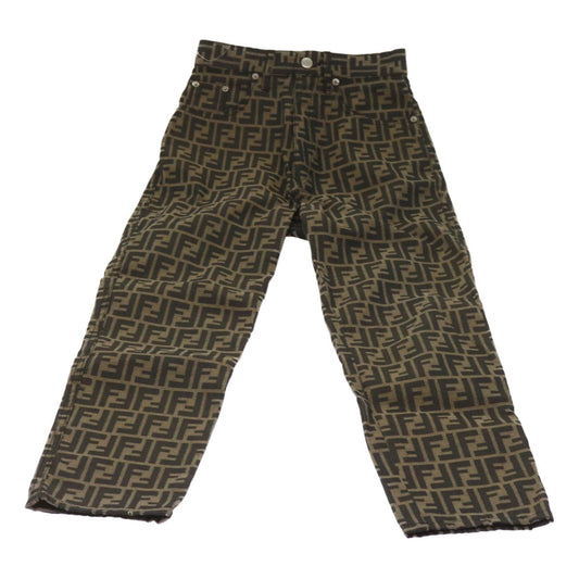 Luxury FendiZucca Canvas Pants Black Brownyk10543