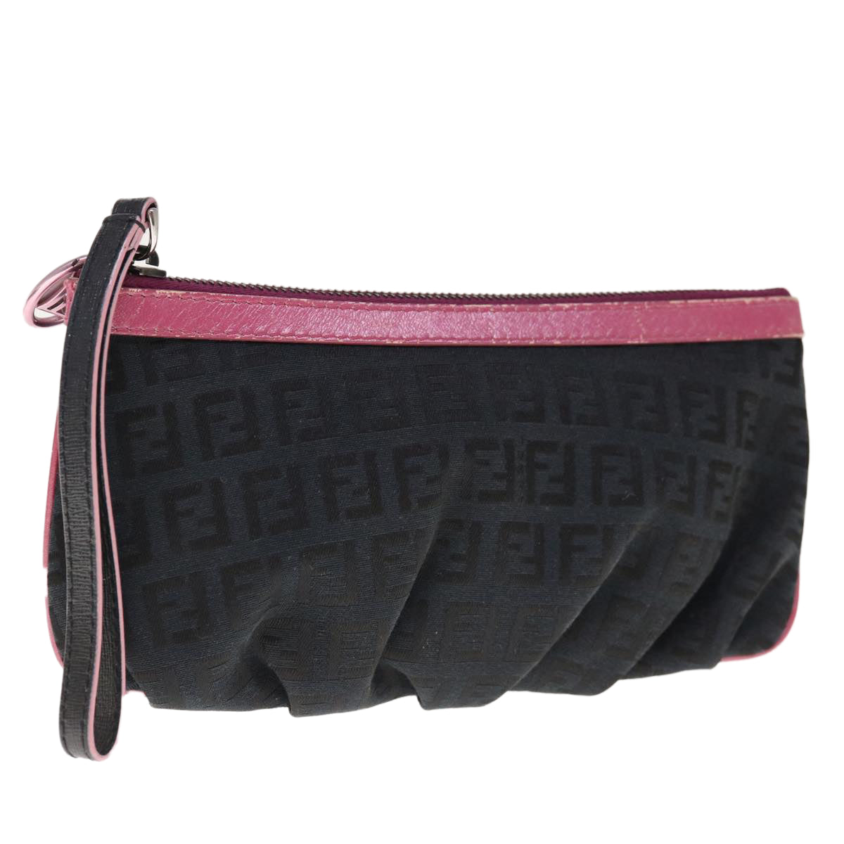 Luxury FendiZucchino Canvas Pouch Black Pinkyk10551