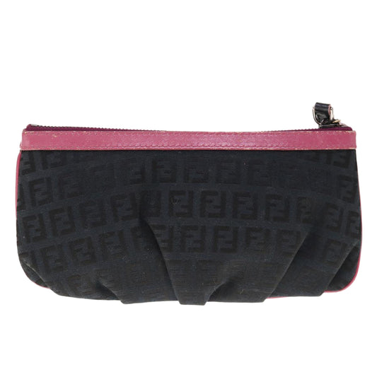 Luxury FendiZucchino Canvas Pouch Black Pinkyk10551