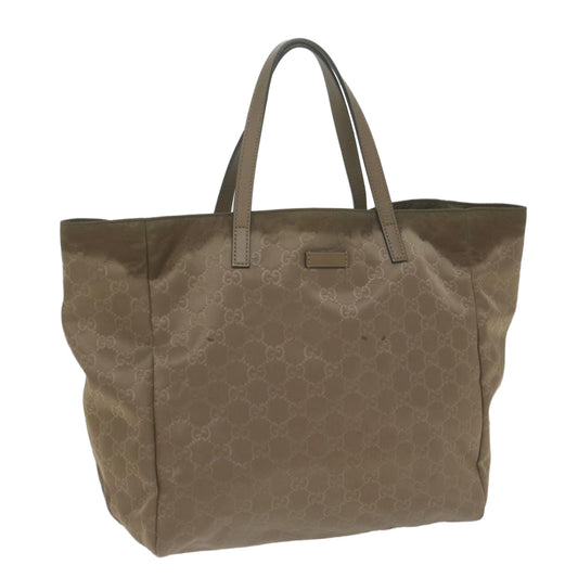 GUCCI GG Canvas Tote Bag Nylon Brown  10566