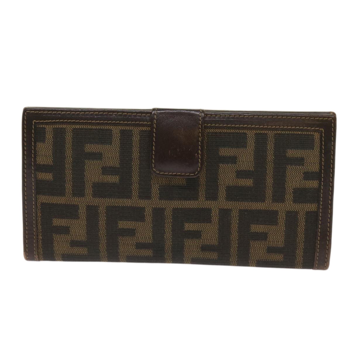 Luxury FendiZucca Canvas Long Wallet Black Brownyk10582