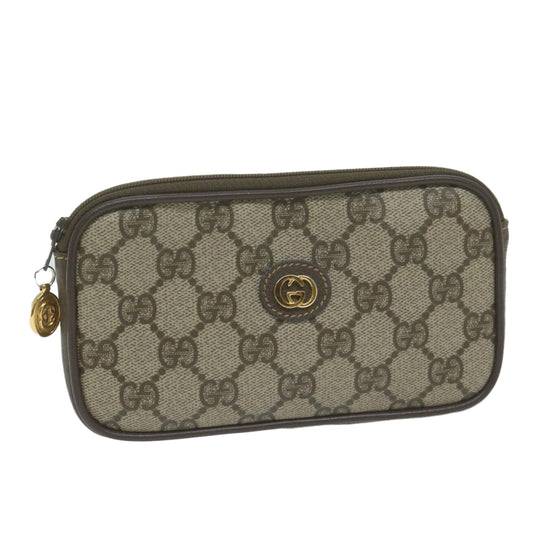 GUCCI GG Supreme Pouch PVC Leather Beige 039 084 0906  10591