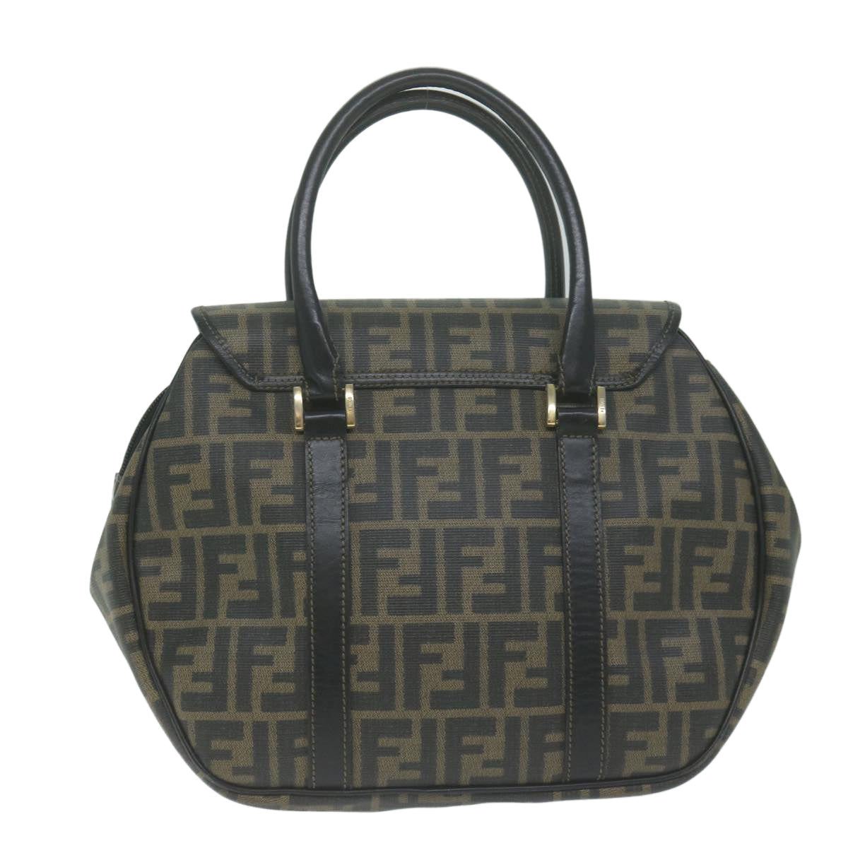 Luxury FendiZucca Canvas Hand Bag Black Brownyk10606
