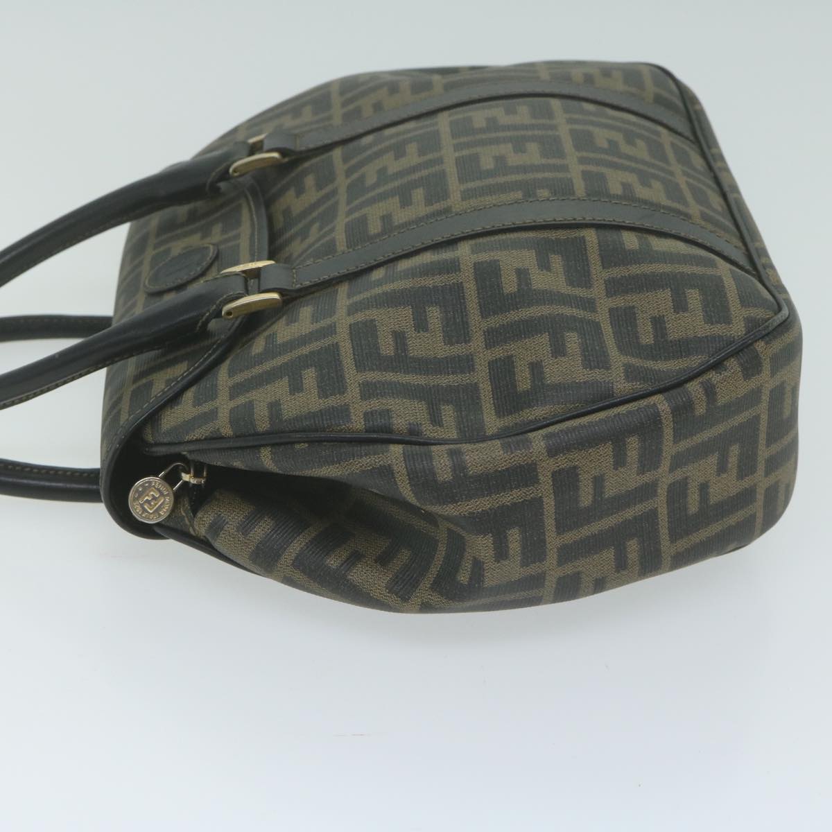 Luxury FendiZucca Canvas Hand Bag Black Brownyk10606