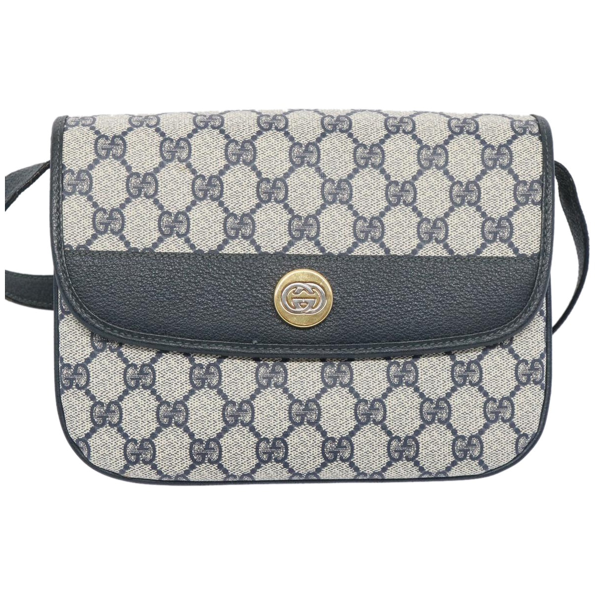 GUCCI GG Supreme Shoulder Bag PVC Navy 001 084  10631