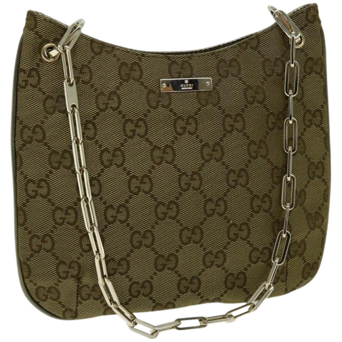 GUCCI GG Canvas Chain Shoulder Bag Gold Tone 001 4170  10676A
