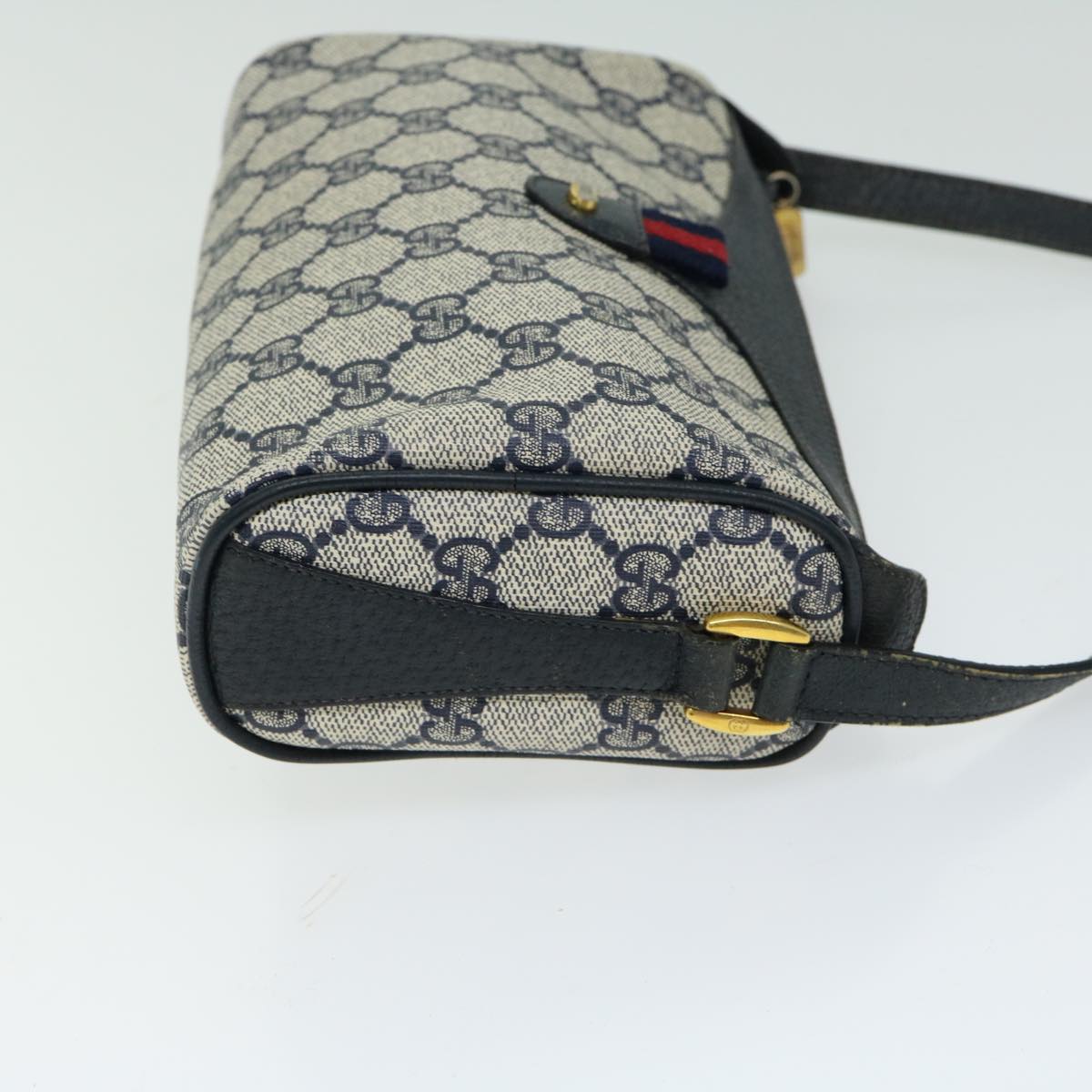 GUCCI GG Supreme Sherry Line Shoulder Bag PVC Red Navy 89 02 018  10686