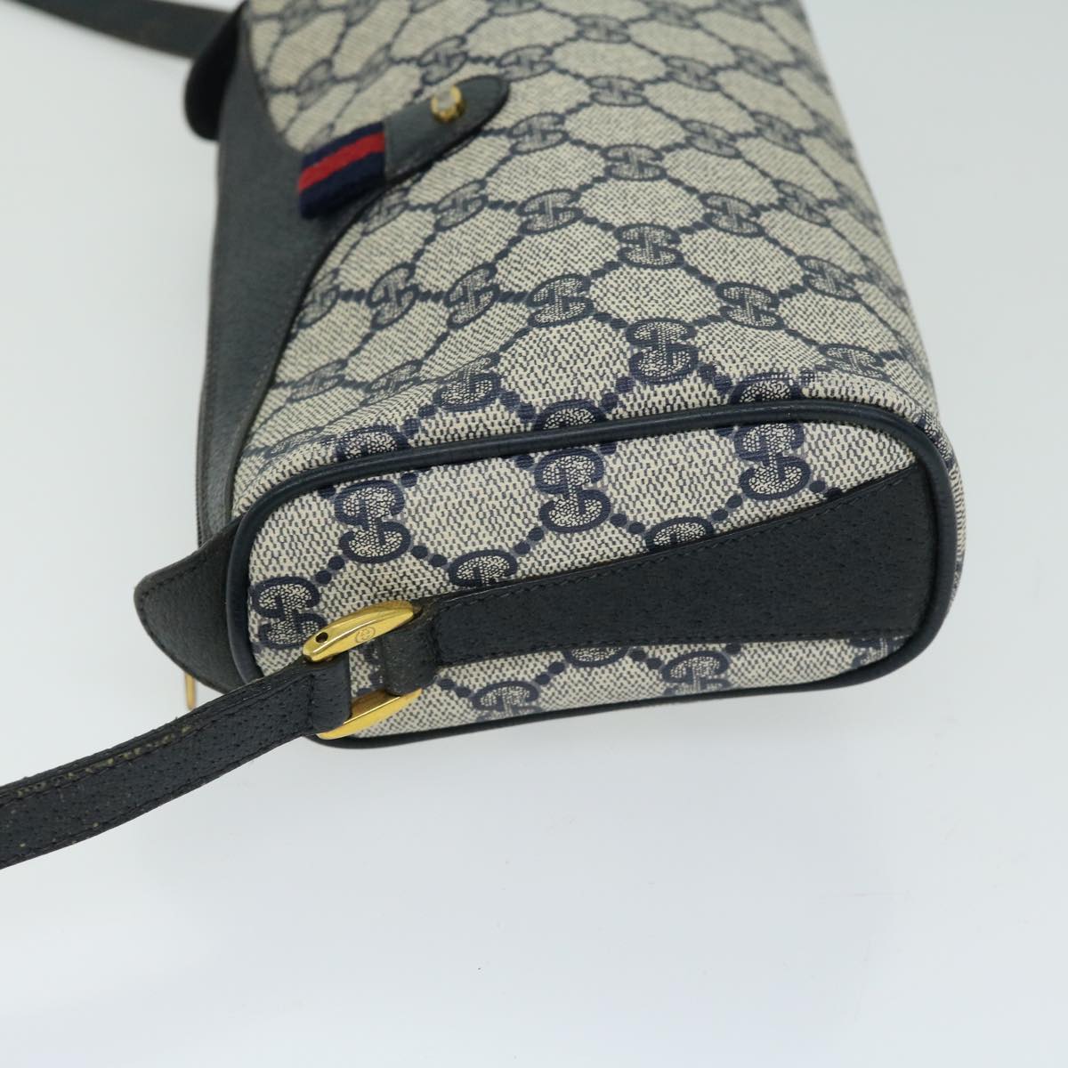 GUCCI GG Supreme Sherry Line Shoulder Bag PVC Red Navy 89 02 018  10686