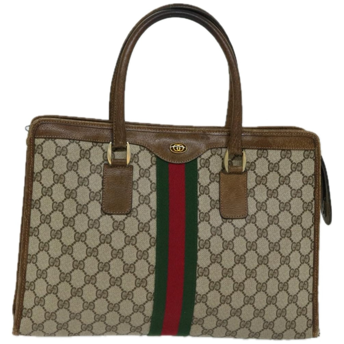 GUCCI GG Supreme Web Sherry Line Hand Bag Beige Red 002 4083 39  10706