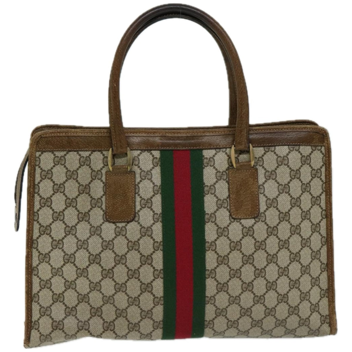 GUCCI GG Supreme Web Sherry Line Hand Bag Beige Red 002 4083 39  10706