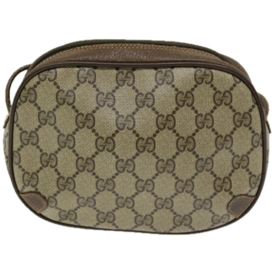 GUCCI GG Supreme Web Sherry Line Shoulder Bag PVC Beige 156 02 066  10732