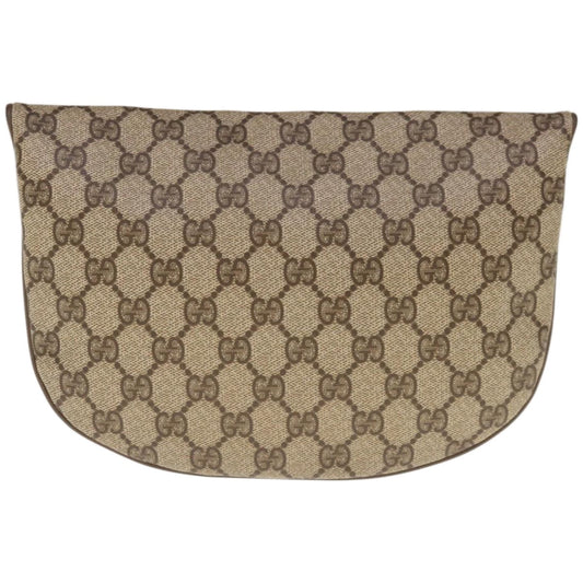 GUCCI GG Supreme Clutch Bag PVC Beige 89 02 503  10733