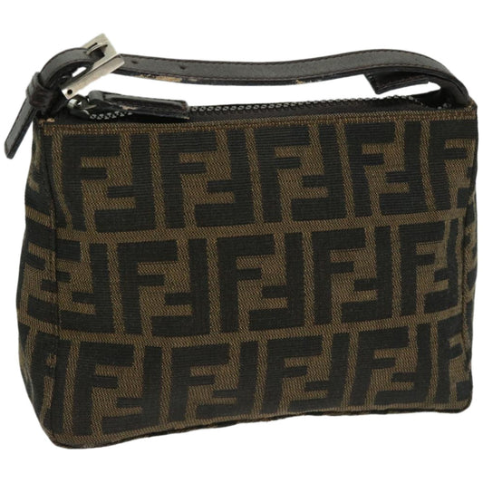 Luxury FendiZucca Canvas Hand Bag Black Brownyk10821