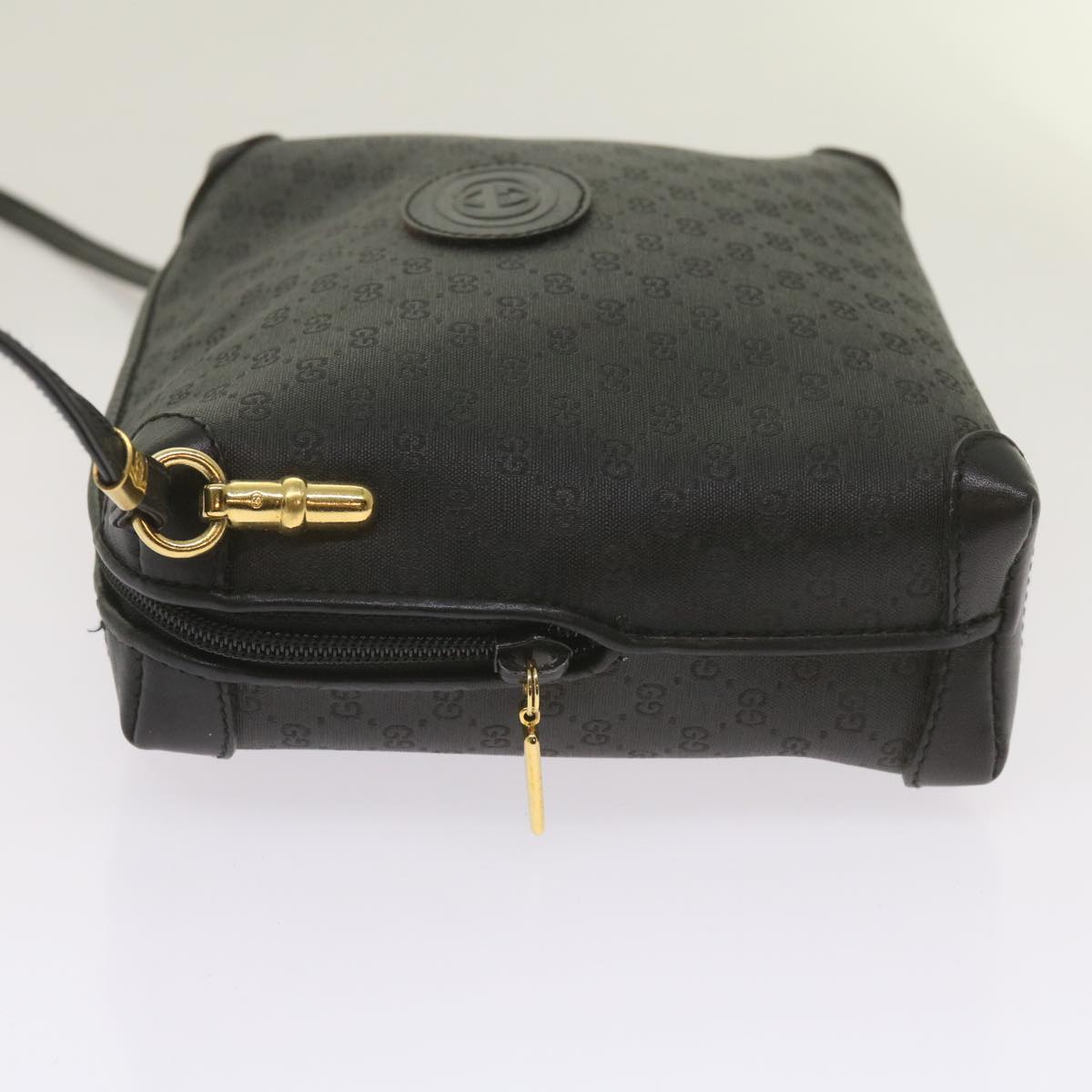 GUCCI Micro GG Canvas Shoulder Bag PVC Leather Black 007 115 4916  10834